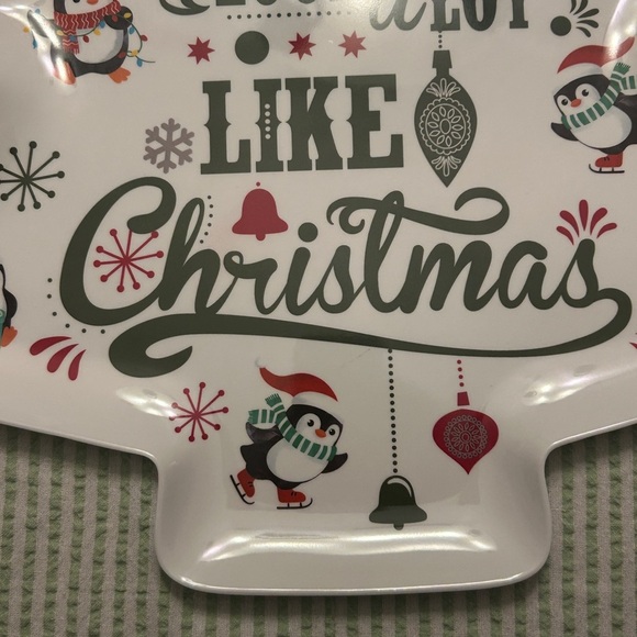 Christmas Tree Shaped Plate Penguin It’s Beginning to Look a lot like Christmas - Picture 10 of 16